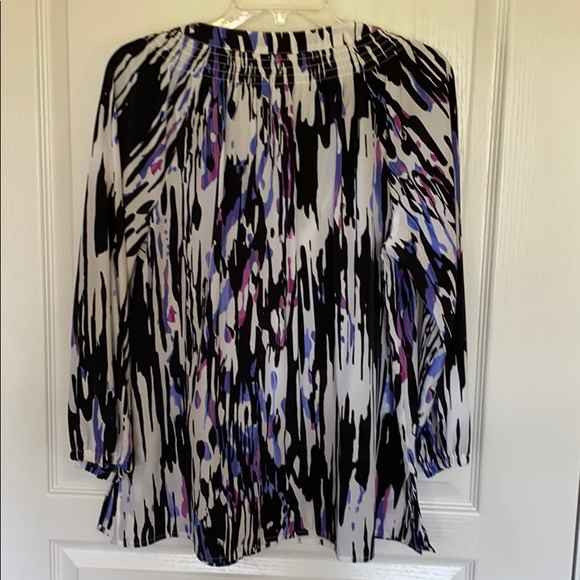 Dana Buchman Colorful Silky Blouse - Picture 3 of 4
